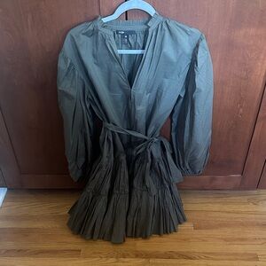 Maje Long Sleeve Olive Dress